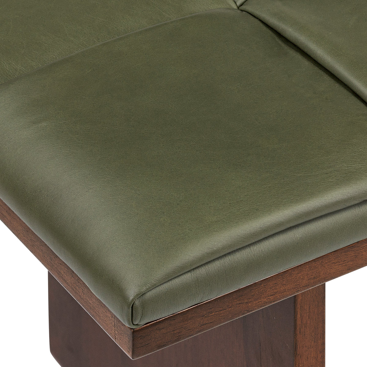 W&F Collection | Lapua 55" Leather Bench (Olivine Green)