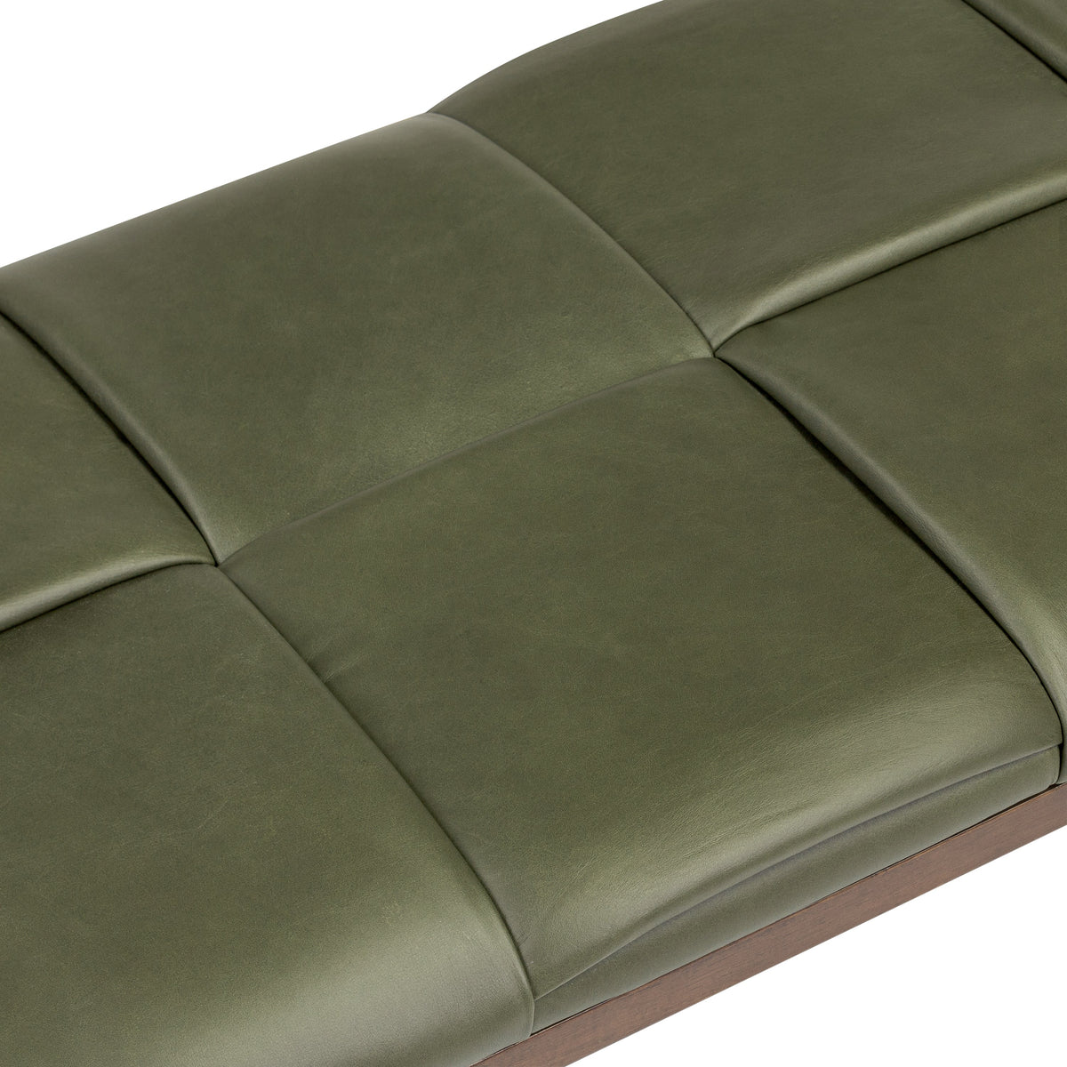 W&F Collection | Lapua 55" Leather Bench (Olivine Green)