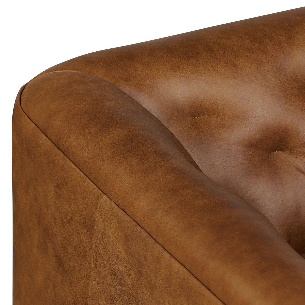 W&F Collection | Essex 86" Leather Pull-Out Convertible Sleeper Sofa (Russet Tan)