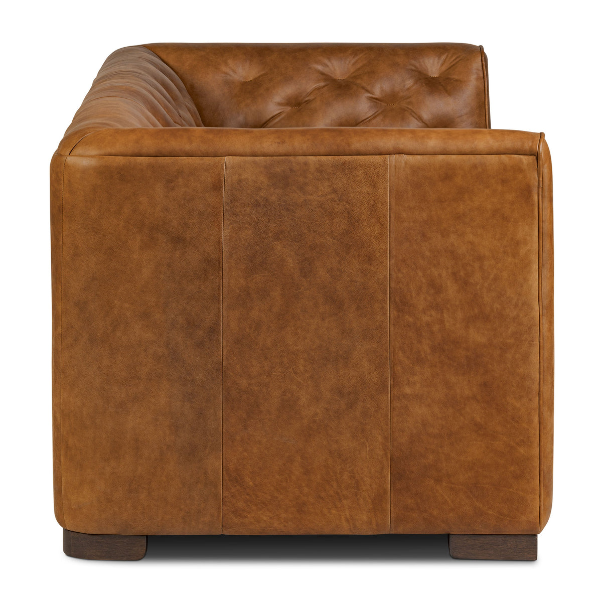 W&F Collection | Essex 86" Leather Pull-Out Convertible Sleeper Sofa (Russet Tan)