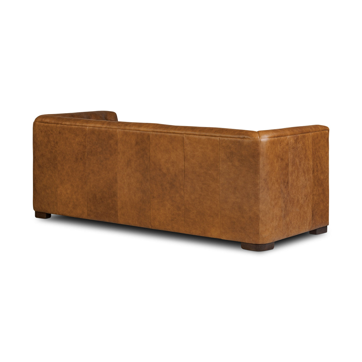W&F Collection | Essex 86" Leather Pull-Out Convertible Sleeper Sofa (Russet Tan)