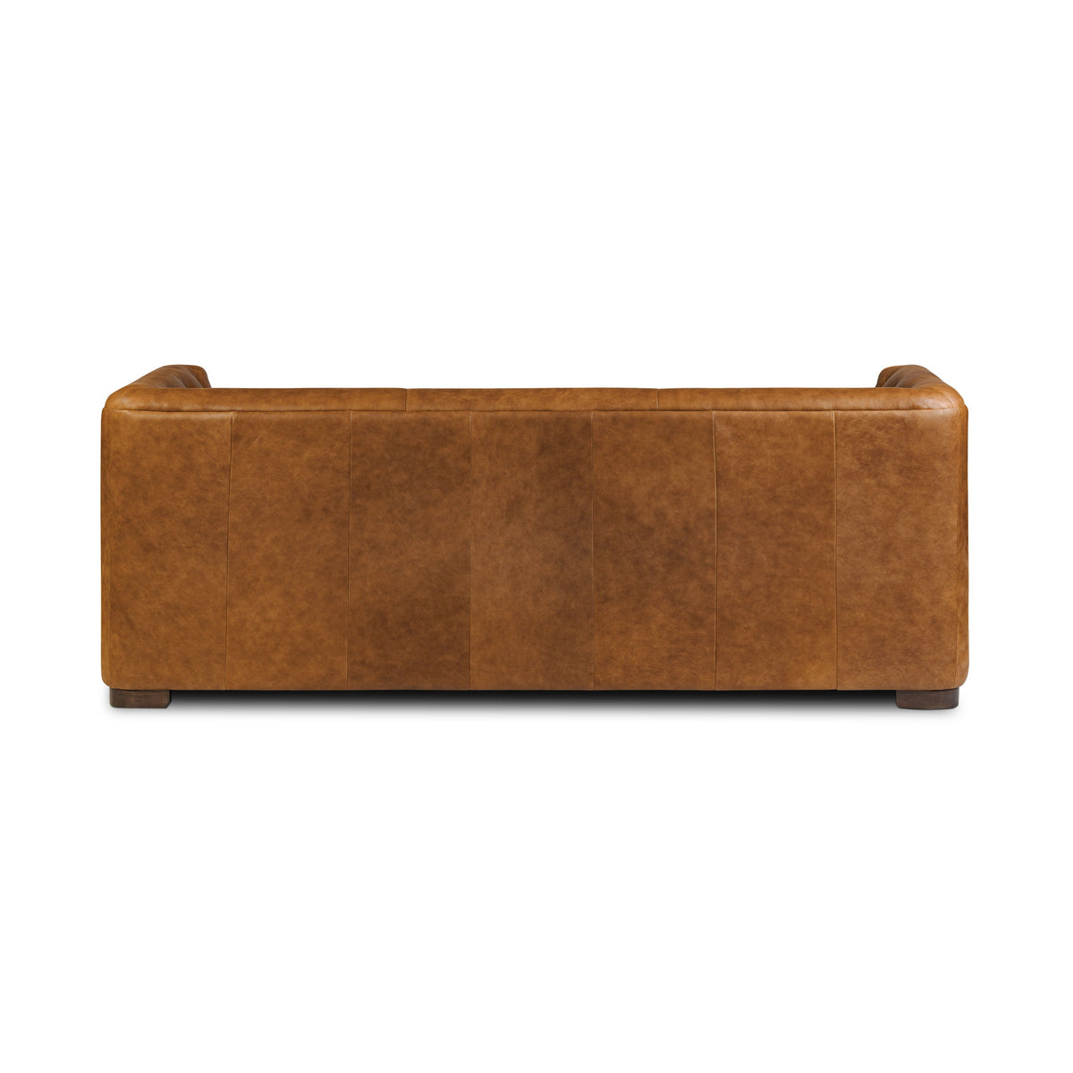 W&F Collection | Essex 86" Leather Pull-Out Convertible Sleeper Sofa (Russet Tan)