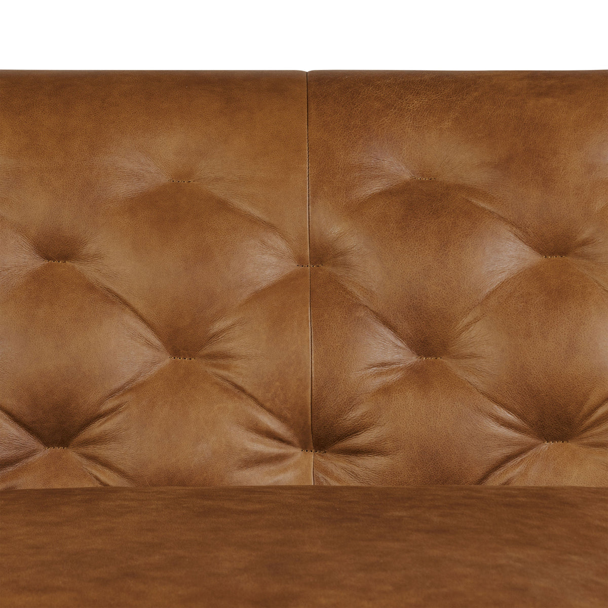 W&F Collection | Essex 86" Leather Pull-Out Convertible Sleeper Sofa (Russet Tan)