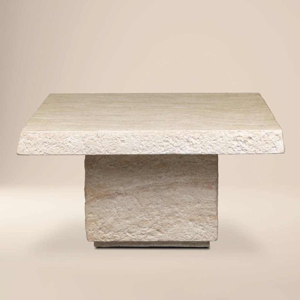 W&F Collection | Stilo 35" Coffee Table (Travertine)