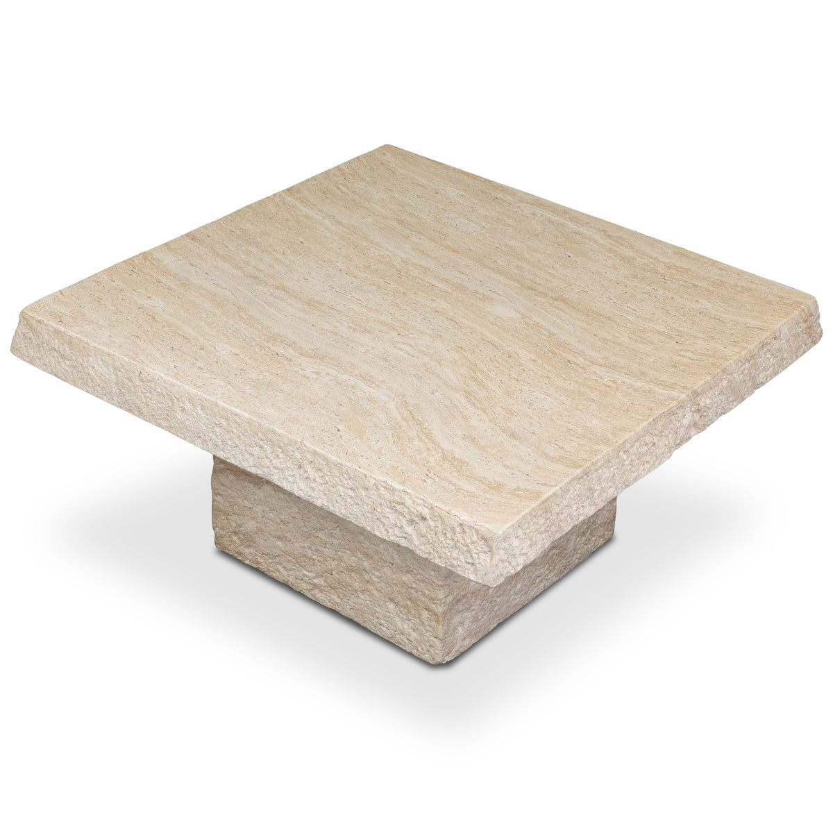 W&F Collection | Stilo 35" Coffee Table (Travertine)