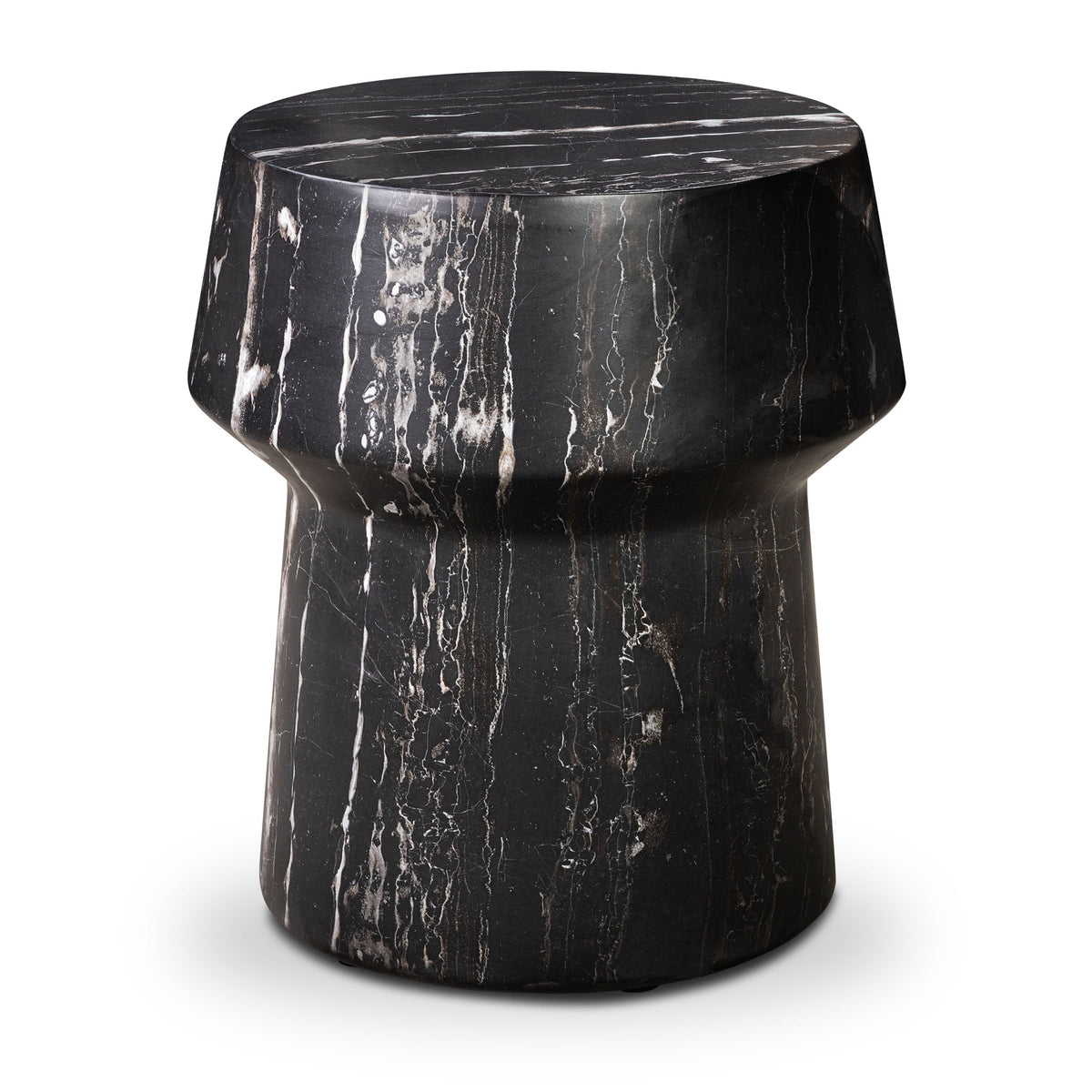 W&F Collection | Zyra 18" Side Table (Black Marble)
