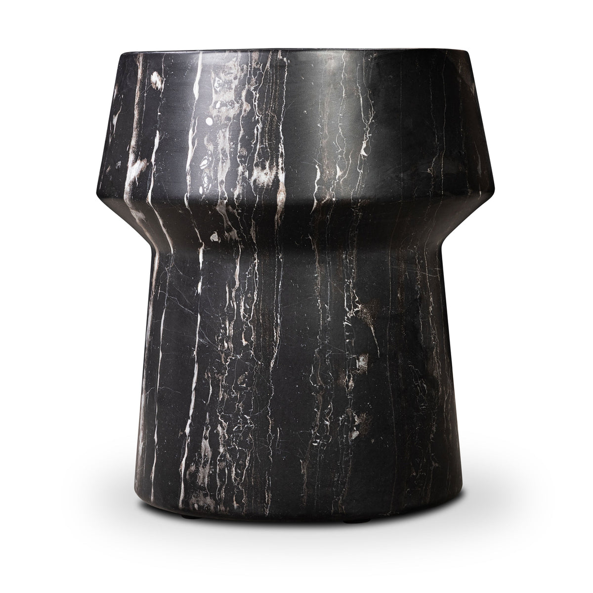 W&F Collection | Zyra 18" Side Table (Black Marble)