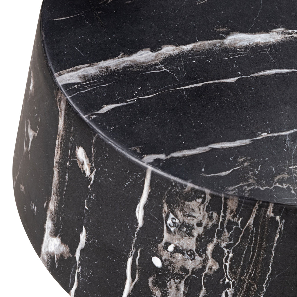 W&F Collection | Zyra 18" Side Table (Black Marble)