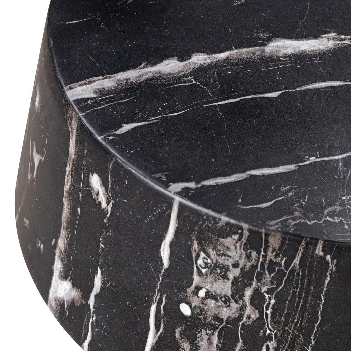 W&F Collection | Zyra 18" Side Table (Black Marble)