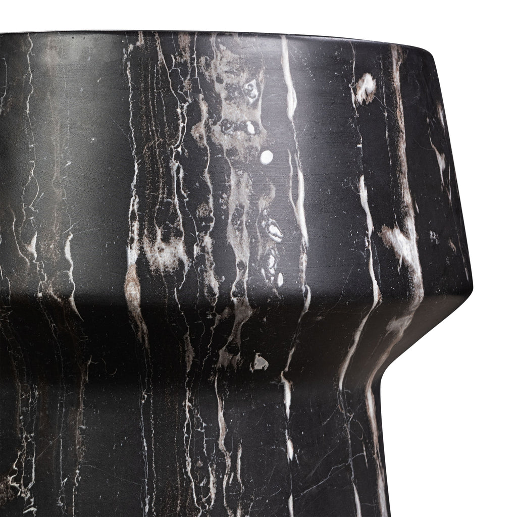 W&F Collection | Zyra 18" Side Table (Black Marble)