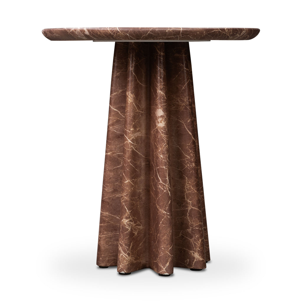 W&F Collection | Folda 18" Side Table (Bordeaux Red)
