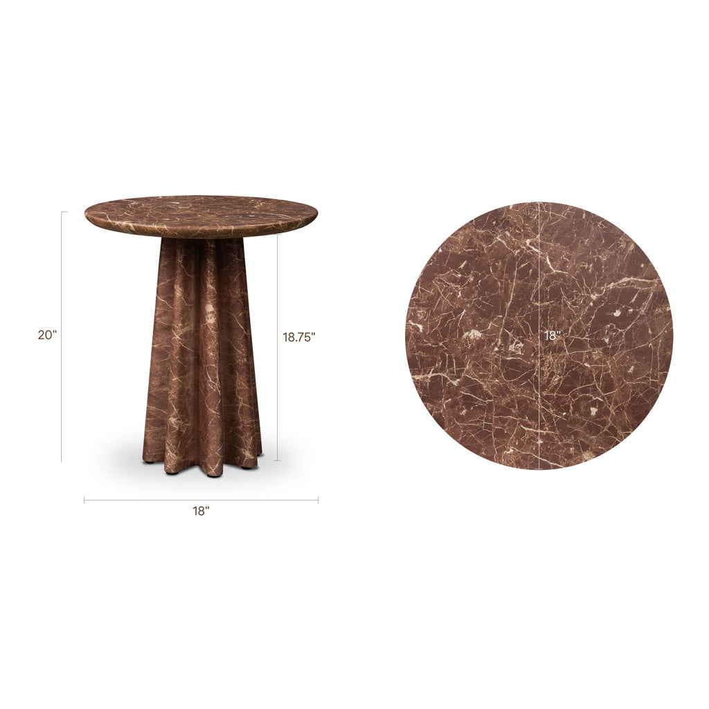 W&F Collection | Folda 18" Side Table (Bordeaux Red)
