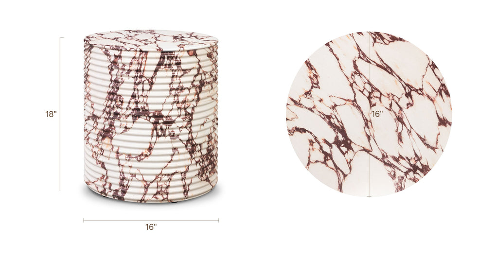 W&F Collection | Riba 16" Side Table (Arabesco White)
