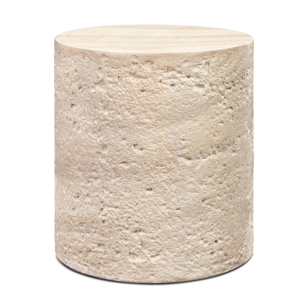 W&F Collection | Rokka 16" Side Table (Travertine)