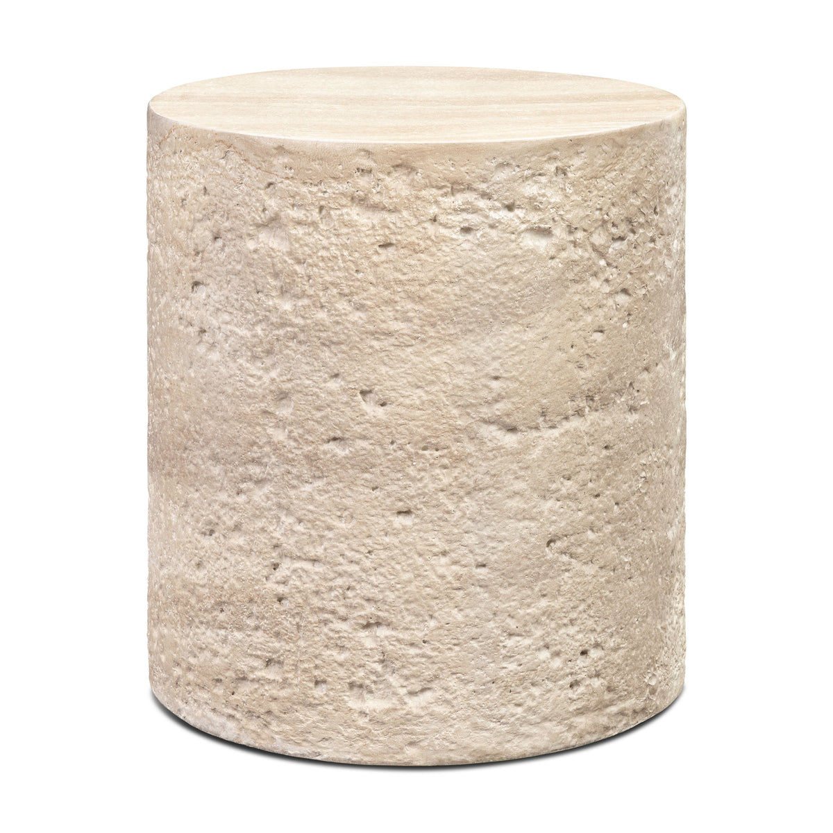 W&F Collection | Rokka 16" Side Table (Travertine)