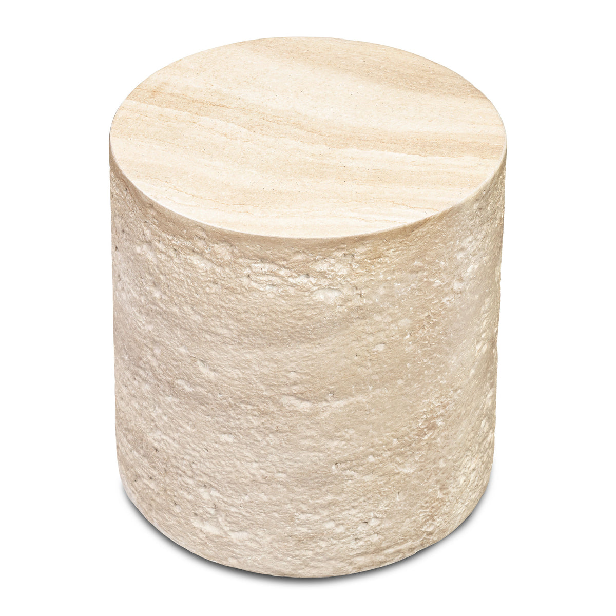 W&F Collection | Rokka 16" Side Table (Travertine)