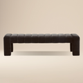 W&F Collection | Canale 63" Fabric Bench (Ganache Brown)