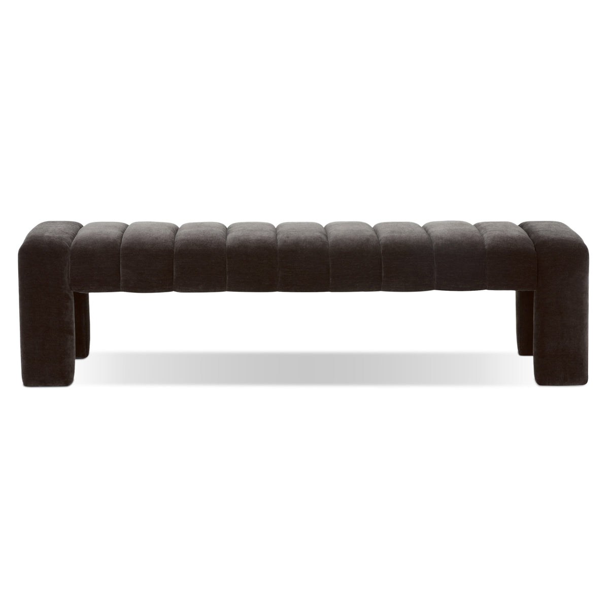 W&F Collection | Canale 63" Fabric Bench (Ganache Brown)