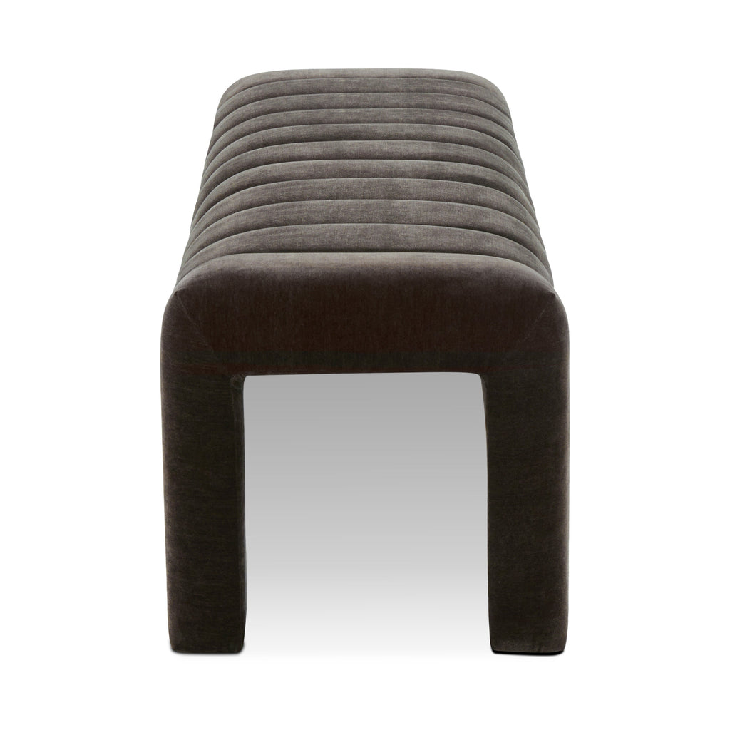 W&F Collection | Canale 63" Fabric Bench (Ganache Brown)