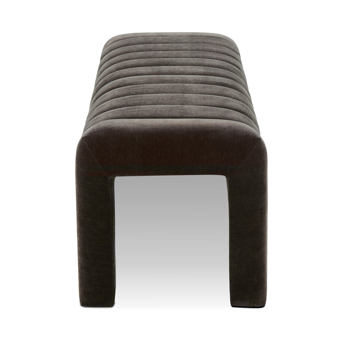 W&F Collection | Canale 63" Fabric Bench (Ganache Brown)