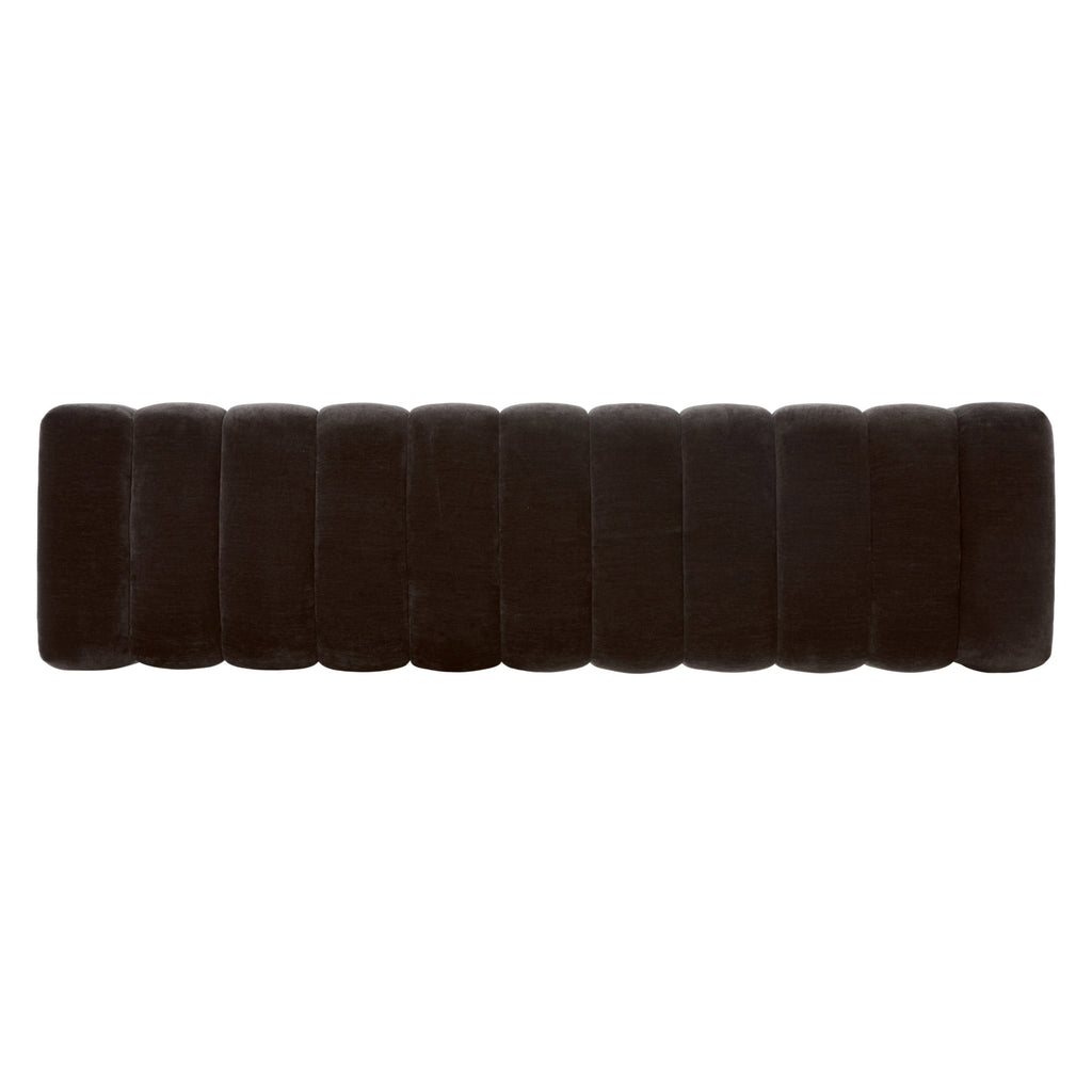 W&F Collection | Canale 63" Fabric Bench (Ganache Brown)