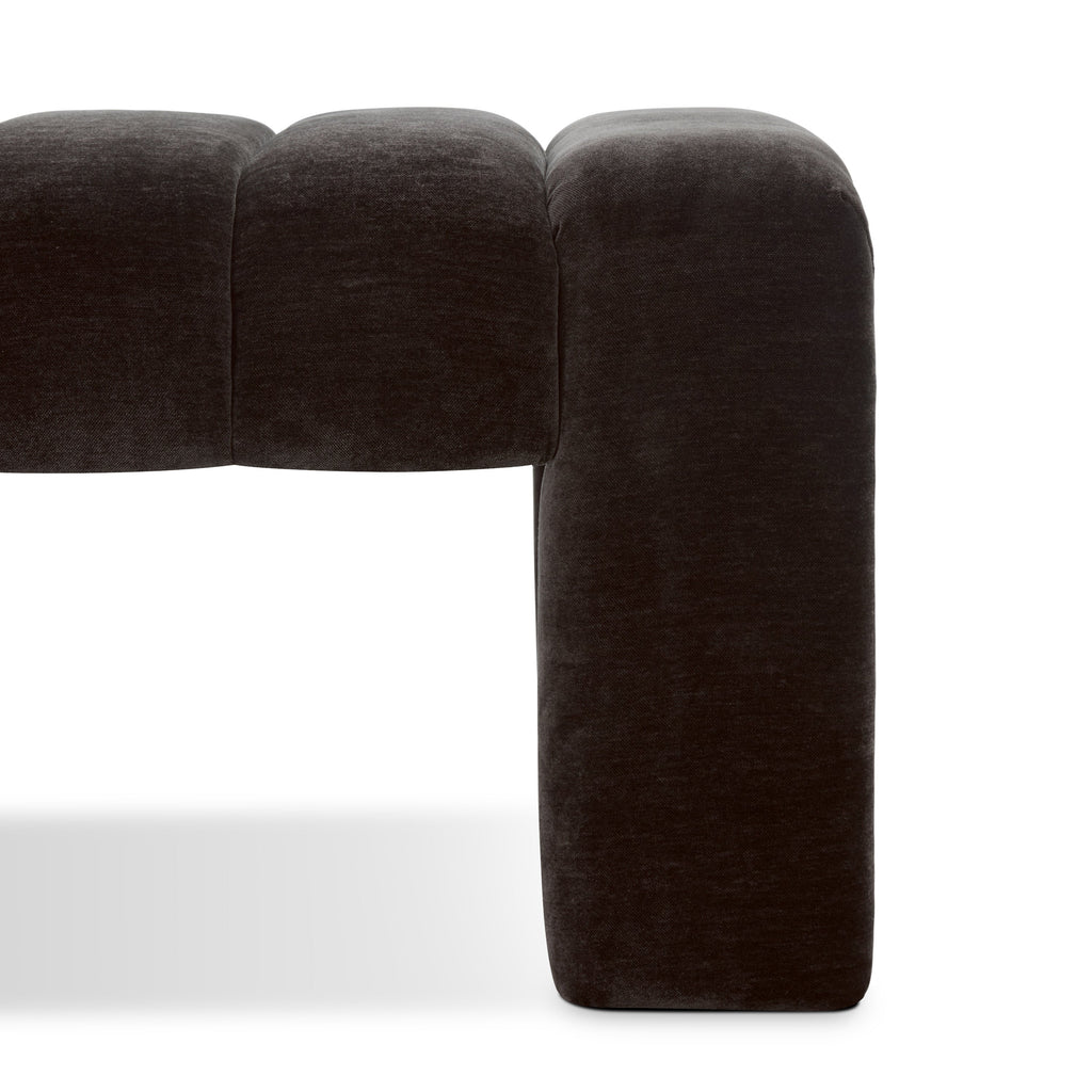 W&F Collection | Canale 63" Fabric Bench (Ganache Brown)