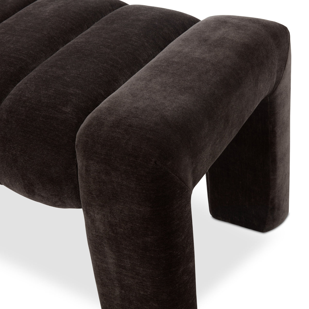 W&F Collection | Canale 63" Fabric Bench (Ganache Brown)