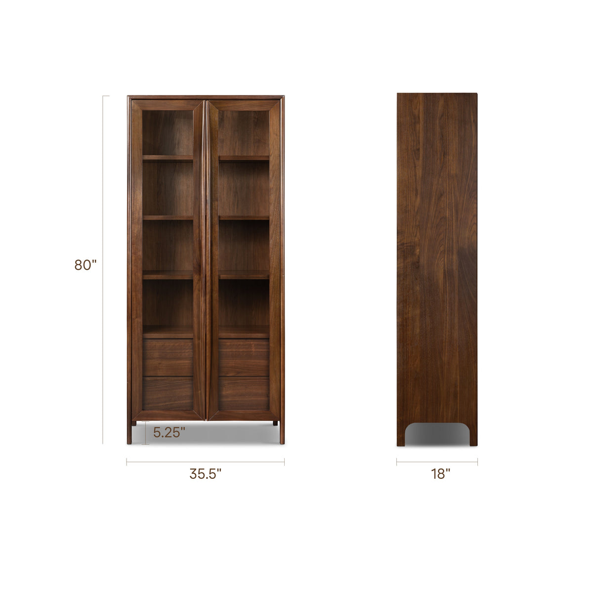 W&F Collection | Cura 35.5" Cabinet (Walnut)