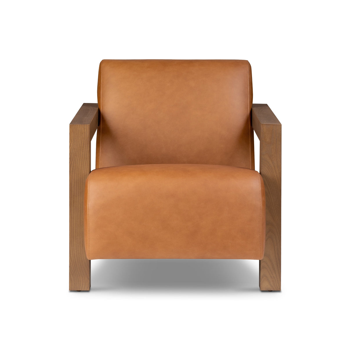 W&F Collection | Giza Leather Lounge Chair 2.0 (Cognac Tan, Set of 2)