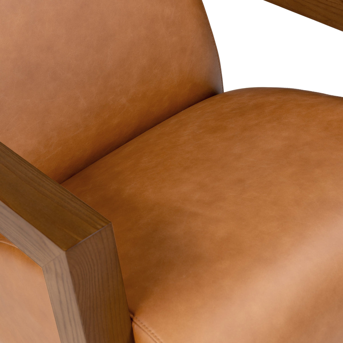 W&F Collection | Giza Leather Lounge Chair 2.0 (Cognac Tan, Set of 2)