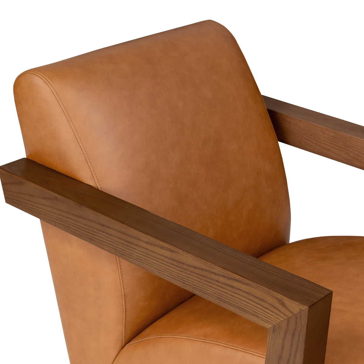 W&F Collection | Giza Leather Lounge Chair 2.0 (Cognac Tan, Single)