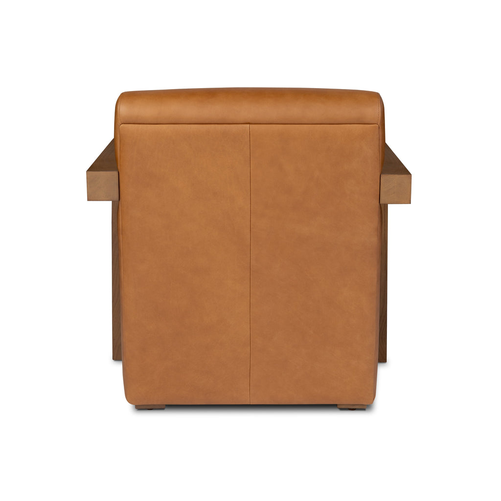 W&F Collection | Giza Leather Lounge Chair 2.0 (Cognac Tan, Set of 2)
