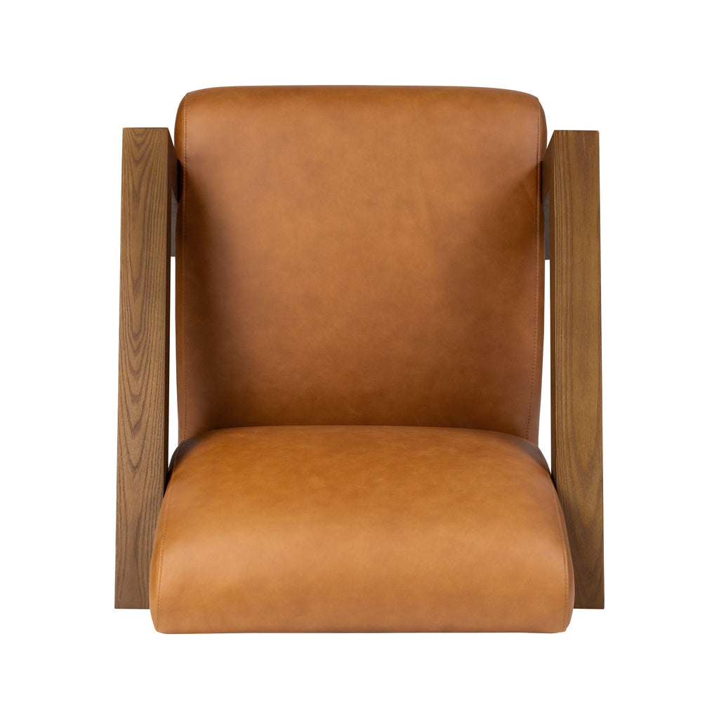 W&F Collection | Giza Leather Lounge Chair 2.0 (Cognac Tan, Single)