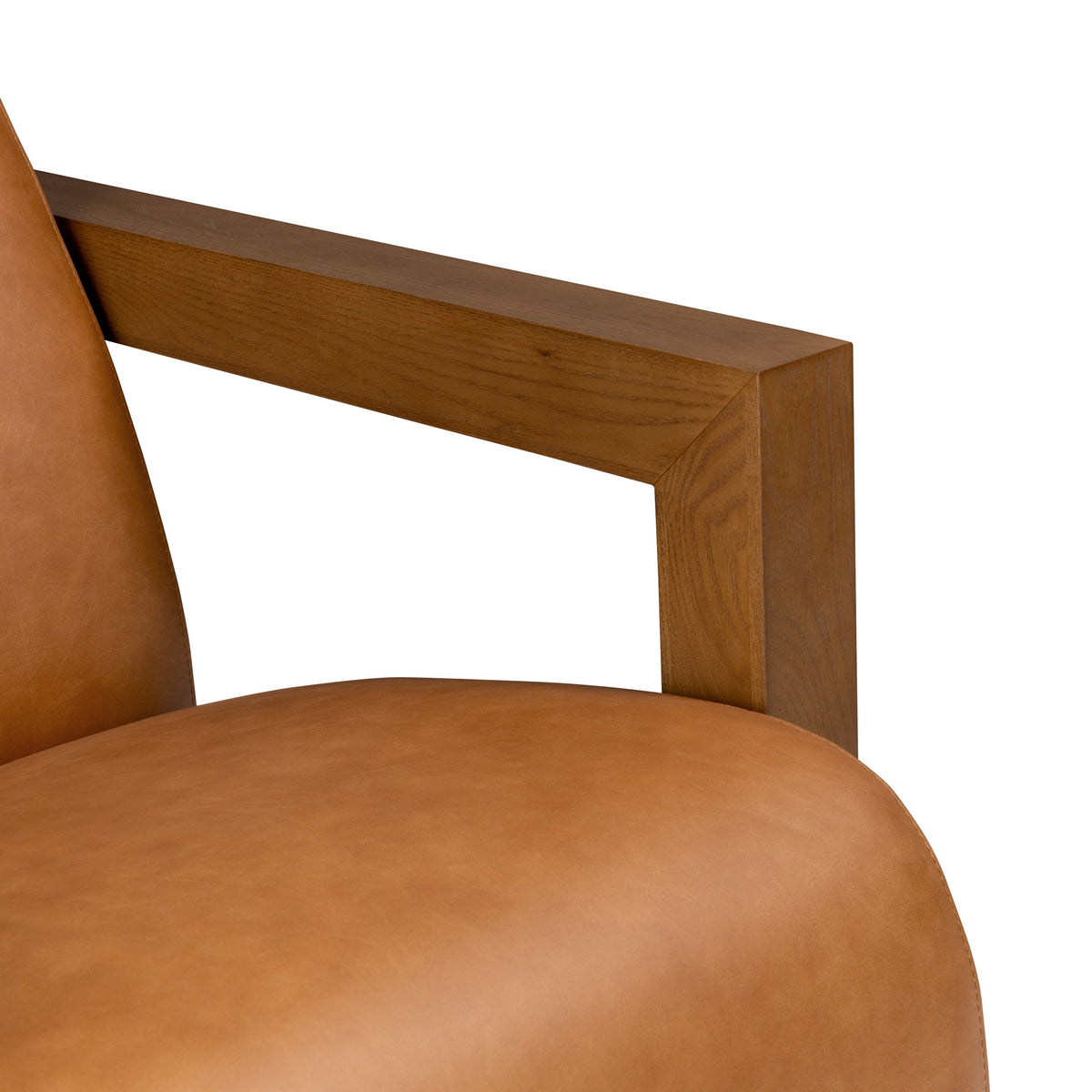 W&F Collection | Giza Leather Lounge Chair 2.0 (Cognac Tan, Set of 2)