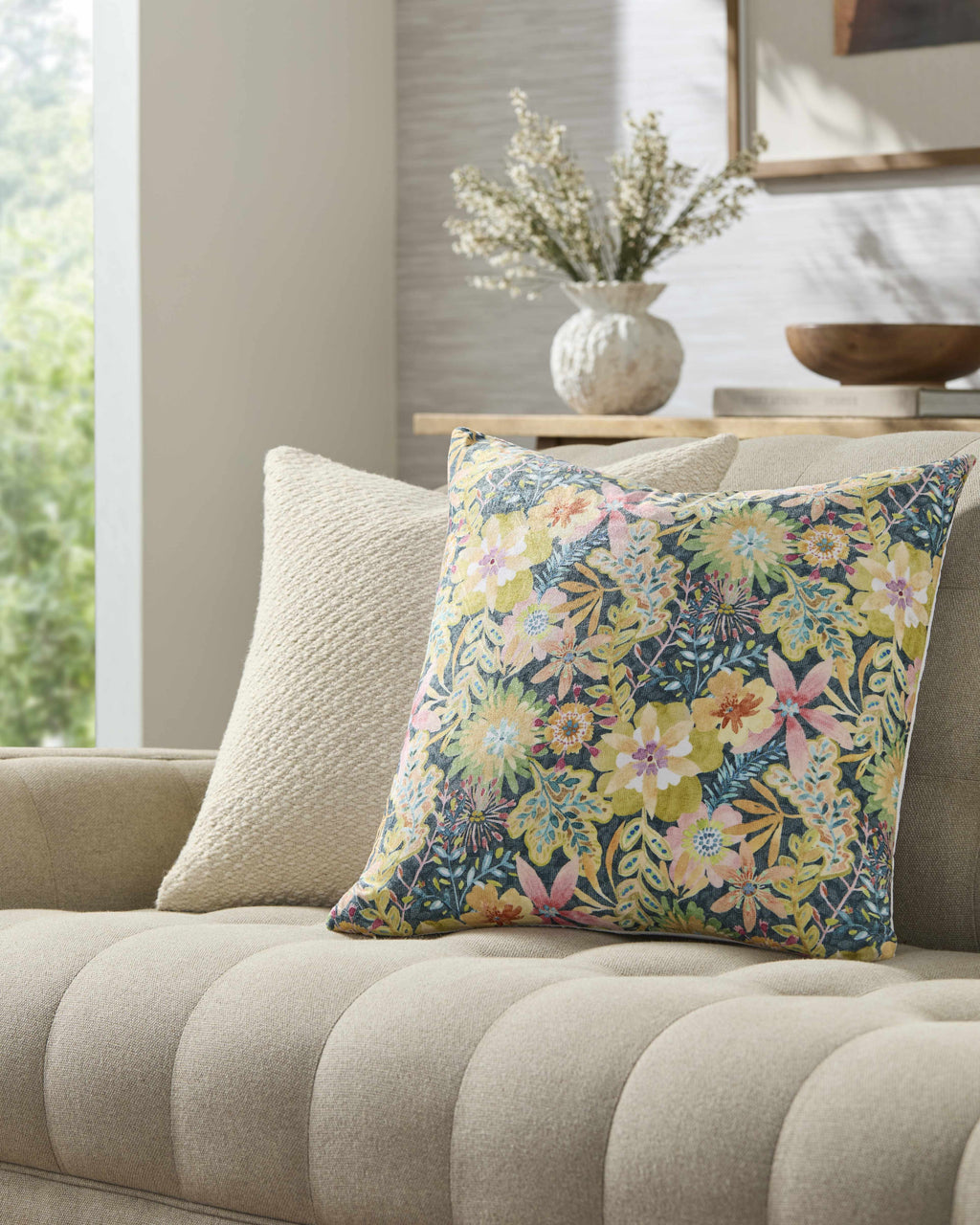 W&F Collection | Amithi Light Yellow Throw Pillow