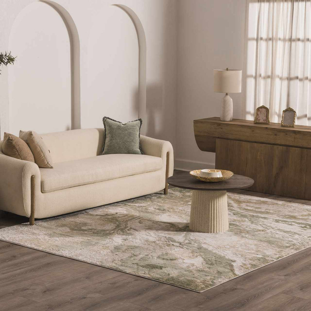 W&F Collection | Lively Marble Green Area Rug