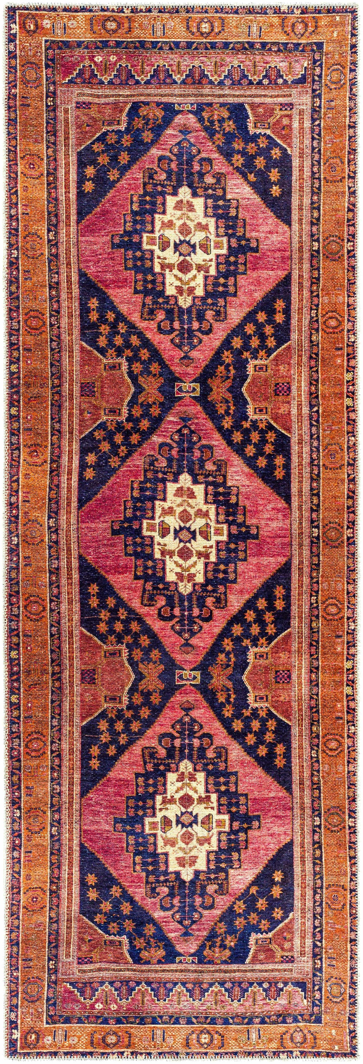 W&F Collection | Malamote Vintage Flat Pile Washable Rug