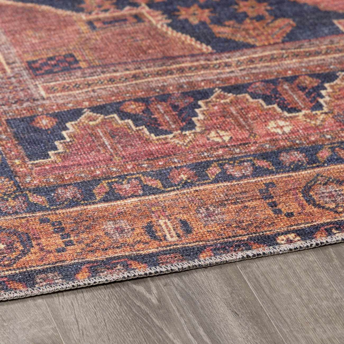 W&F Collection | Malamote Vintage Flat Pile Washable Rug