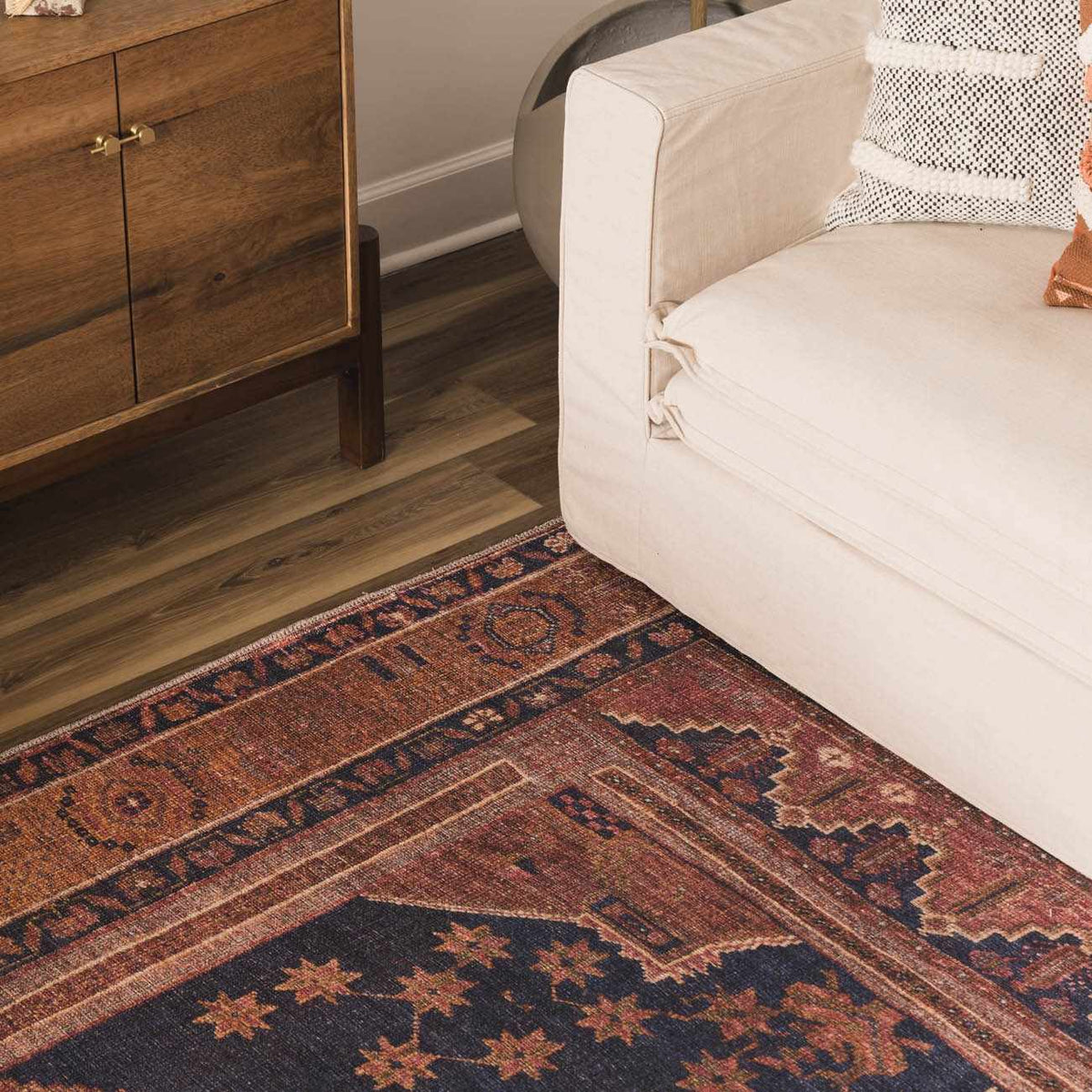 W&F Collection | Malamote Vintage Flat Pile Washable Rug
