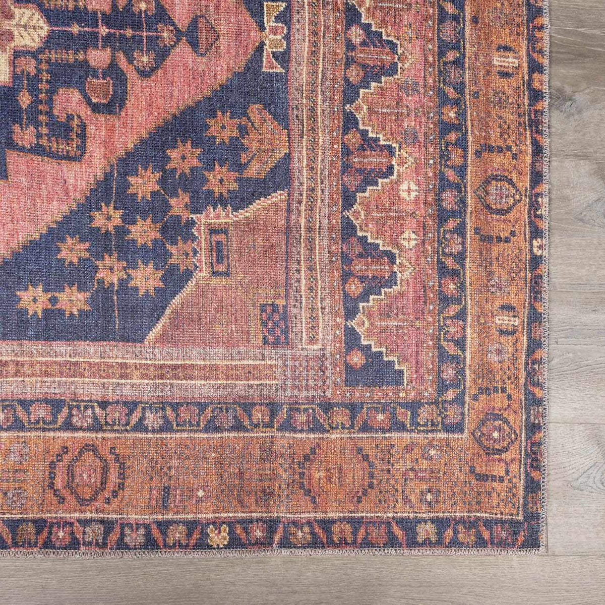 W&F Collection | Malamote Vintage Flat Pile Washable Rug