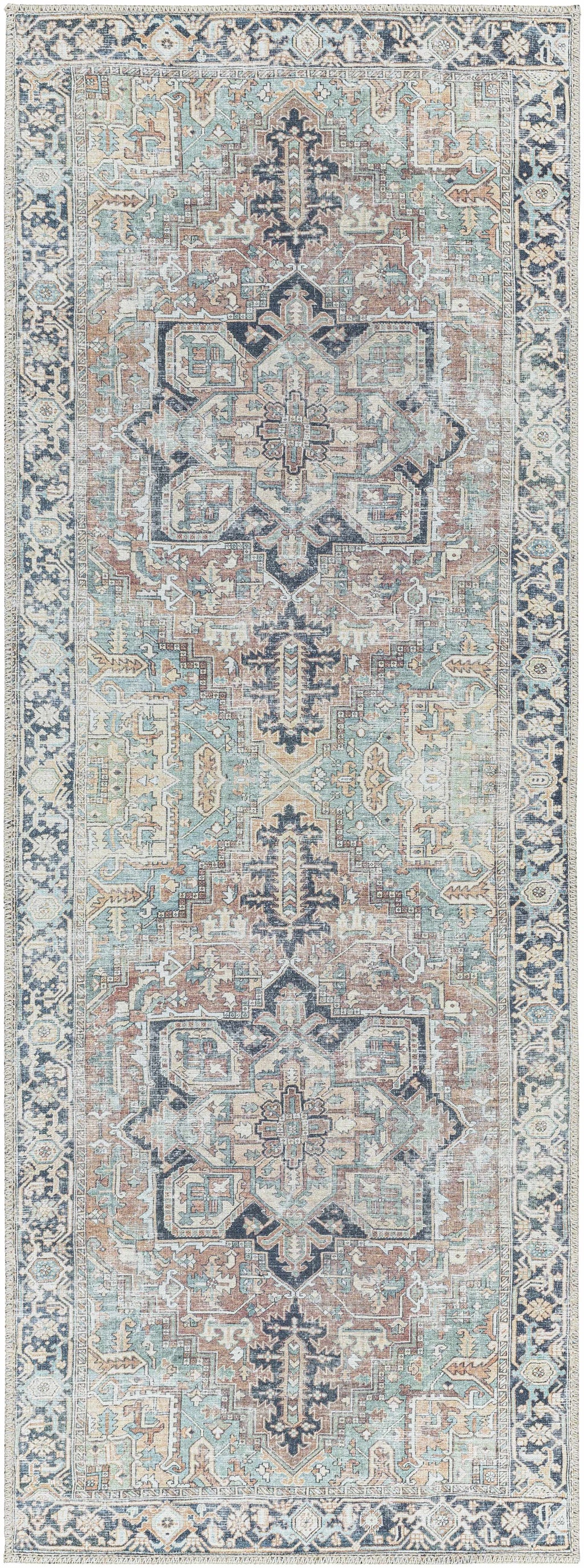 W&F Collection | Green Nisa Tumble Dry Washable Rug