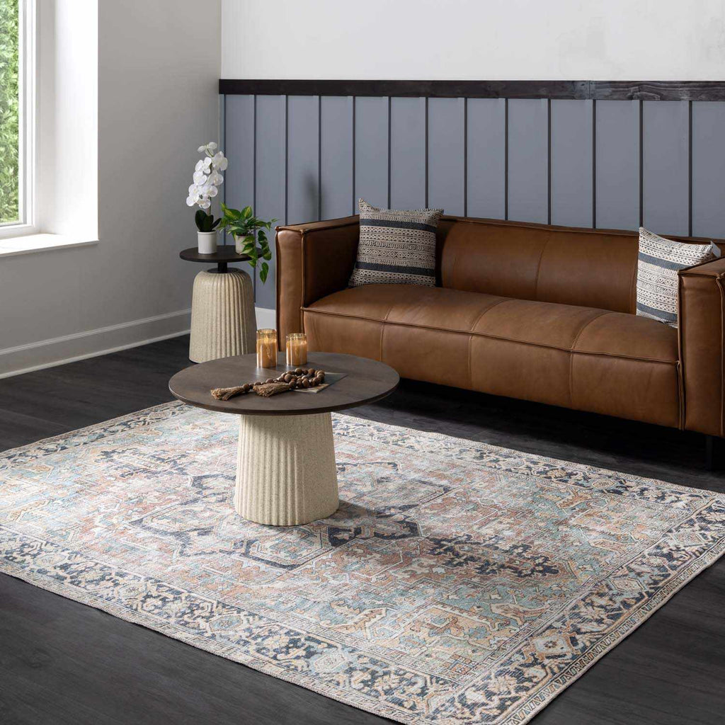 W&F Collection | Green Nisa Tumble Dry Washable Rug
