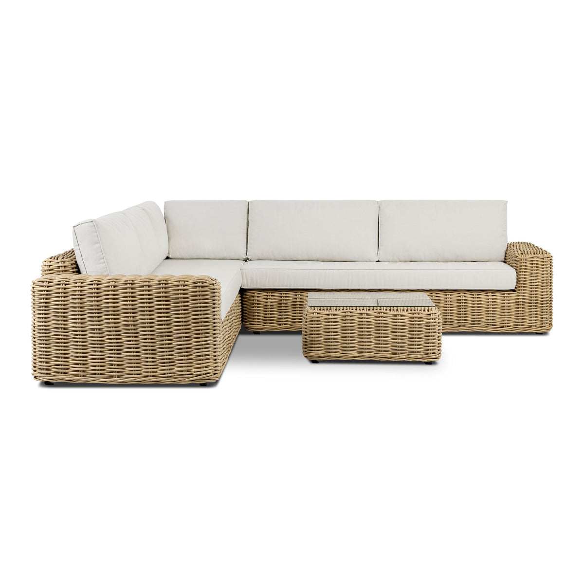 W&F Collection | Puglia 115" Corner Sectional Set with Coffee Table (Sand)