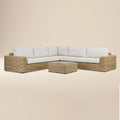 W&F Collection | Puglia 115" Corner Sectional Set with Coffee Table (Sand)