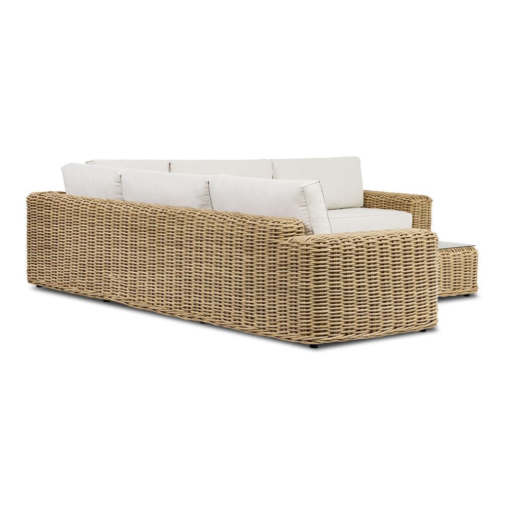 W&F Collection | Puglia 115" Corner Sectional Set with Coffee Table (Sand)