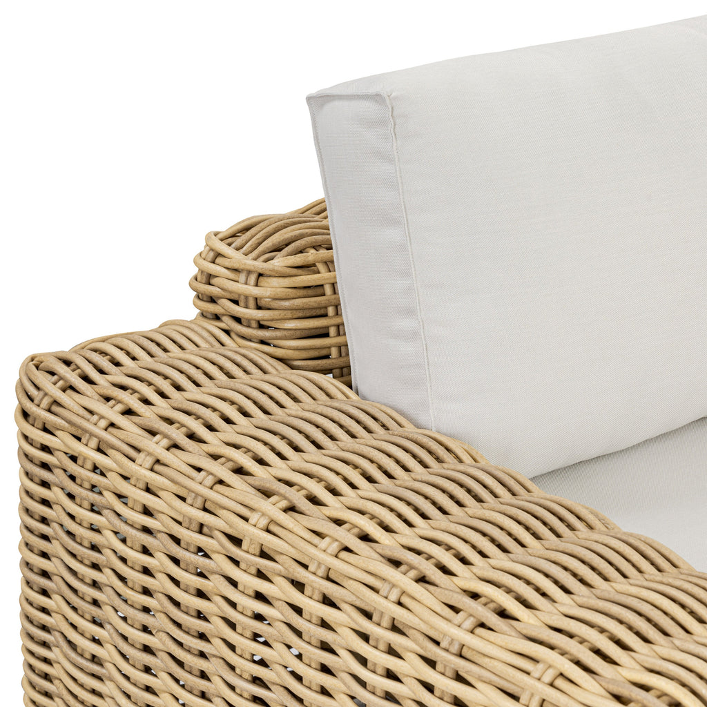 W&F Collection | Puglia 115" Corner Sectional Set with Coffee Table (Sand)