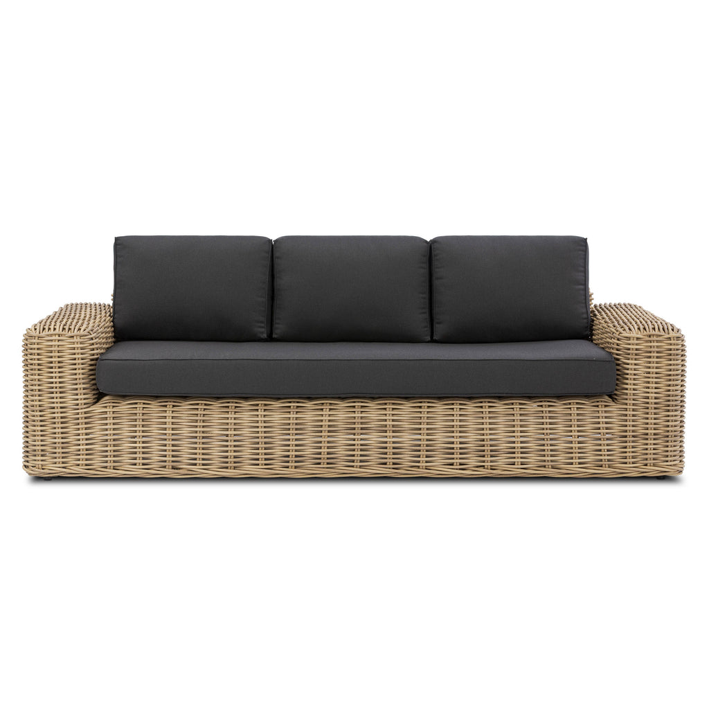 W&F Collection | Puglia 3 Seat Sofa (Dark Grey)