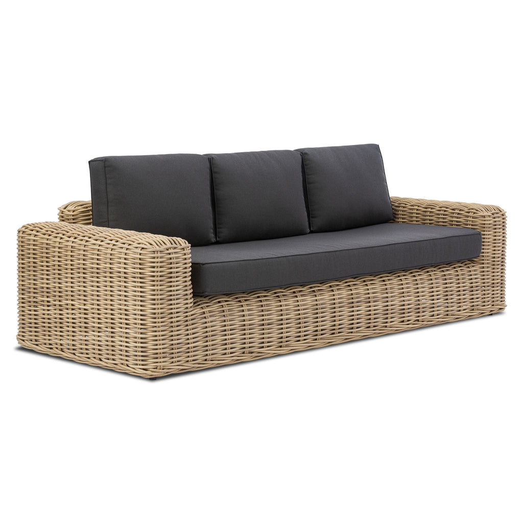 W&F Collection | Puglia 3 Seat Sofa (Dark Grey)
