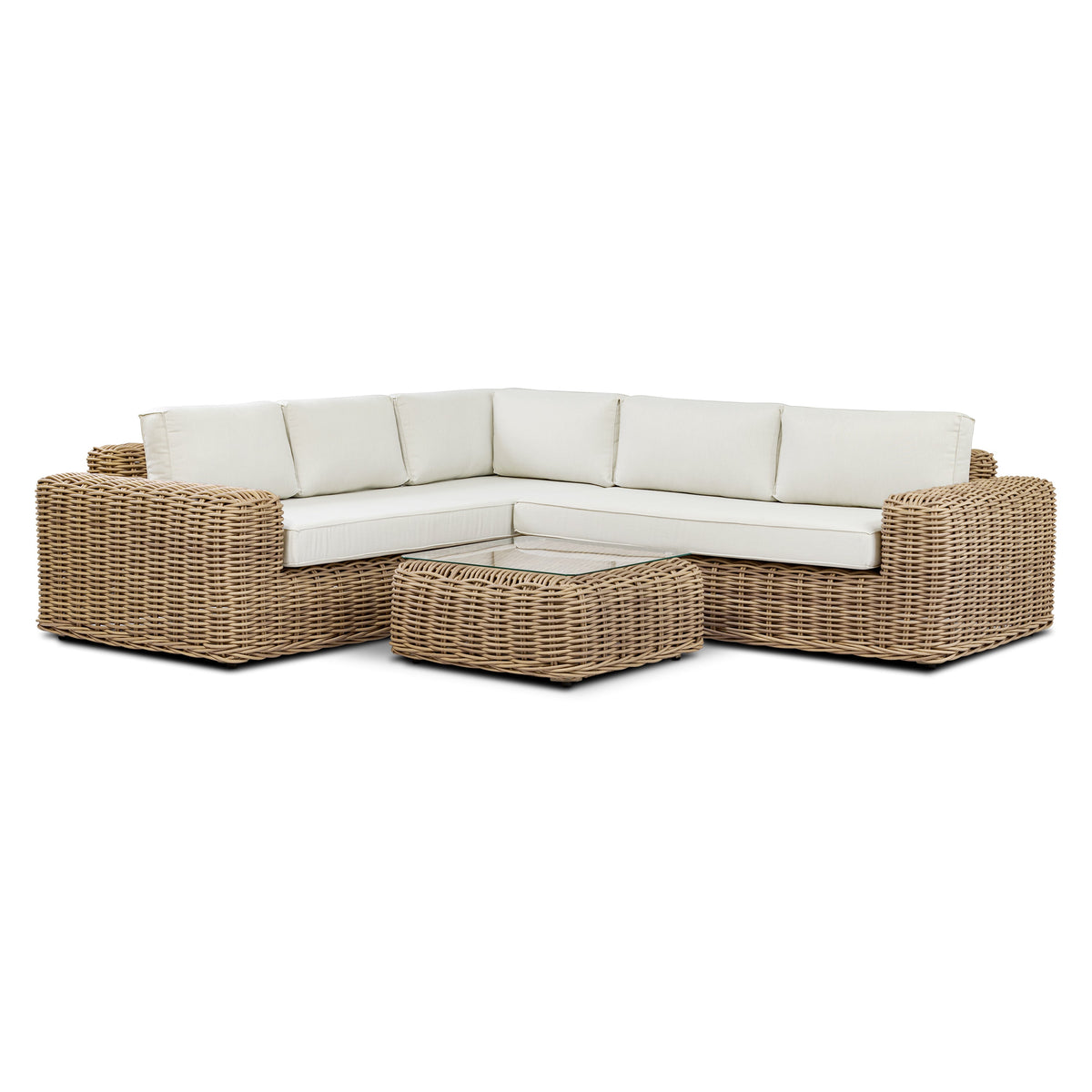 W&F Collection | Puglia Corner Sectional Set with Coffee Table (Sand)