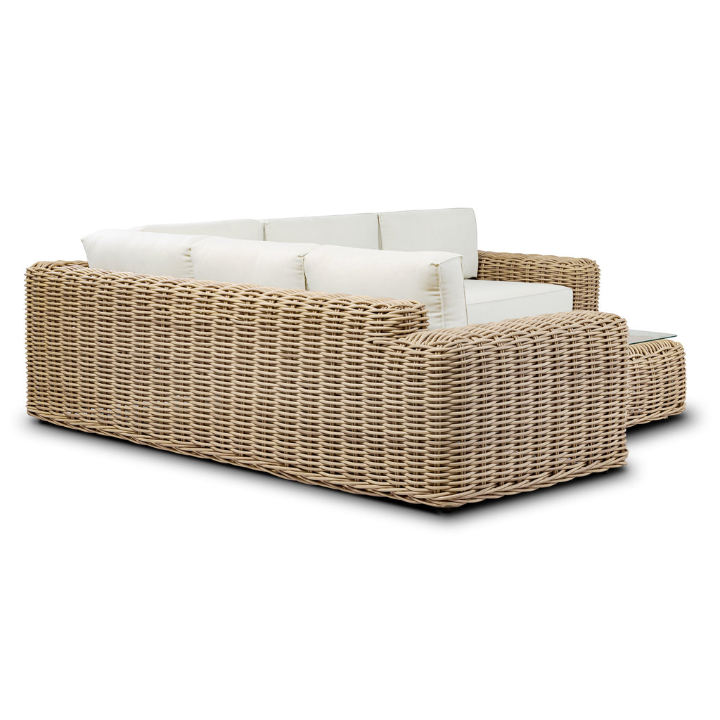 W&F Collection | Puglia Corner Sectional Set with Coffee Table (Sand)
